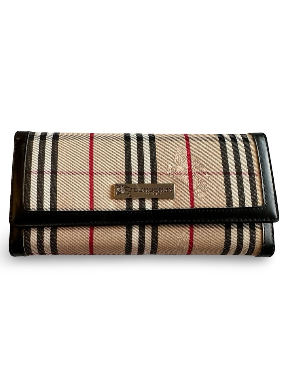 Burberry Classic Nova/Haymarket Check Canvas Continental Long Wallet